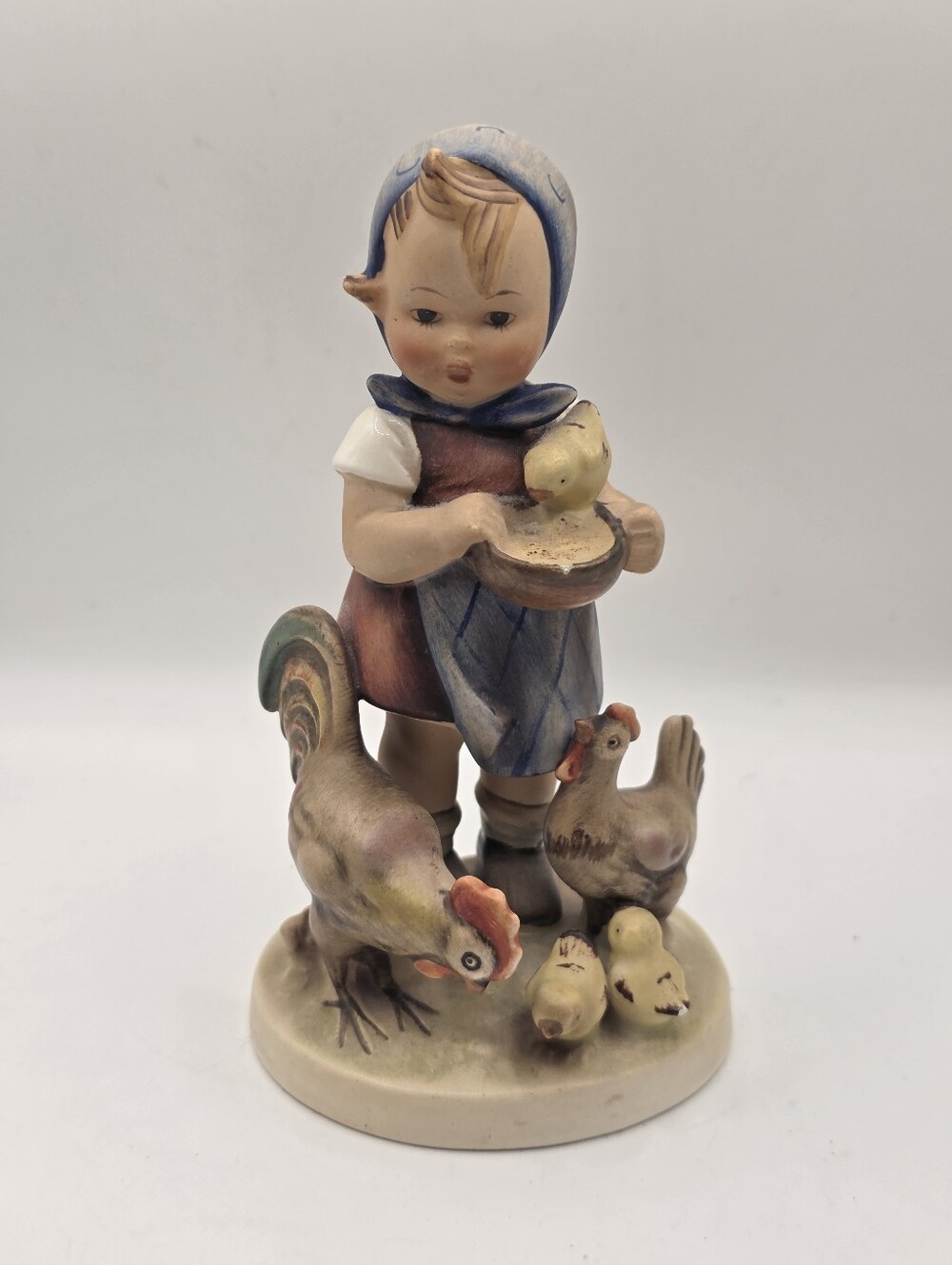 Vintage Hummel "Feeding Time" Figurine #199 TMK-2 Full Bee ~5.25"